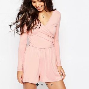 NWOT: ASOS Jersey Ruched Wrap Front Romper Sz.6